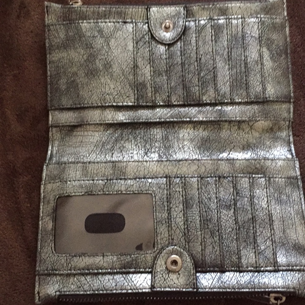 Cracked silver folded wallet